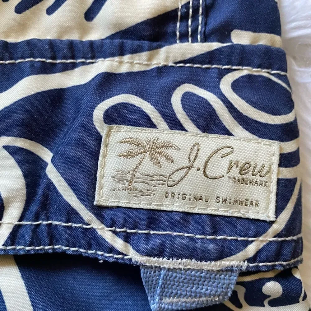 J. Crew‎ Board Shorts Swim Trunks Mens Size 34 Blue Floral